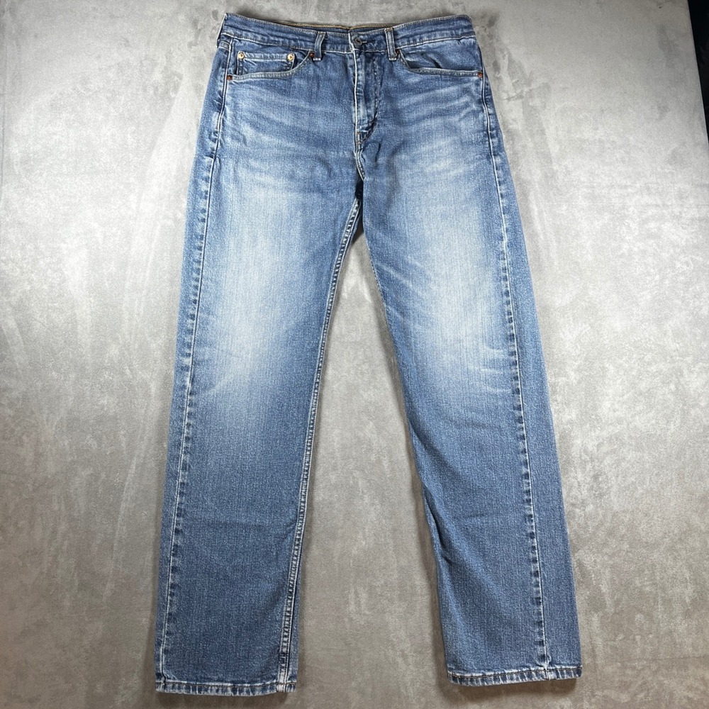 Levis 505 Straight Fit Jeans Mens 34x34 Blue Medium Wash Denim Pants